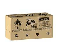 Multipack Felix Le Ghiottonerie 120 x 85 g umido gatto - Varietà di pesce 1 (Tonno, Salmone, Merluzzo carbonaro, Merluzzo)