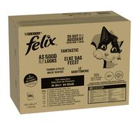 Multipack Felix Le Ghiottonerie 120 x 85 g umido gatto - Varietà di pesce 2 (Tonno, Salmone, Merluzzo, Platessa)