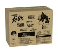 Multipack Felix Le Ghiottonerie 120 x 85 g - Varietà di pesce 1 (Tonno, Salmone, Merluzzo carbonaro, Merluzzo)