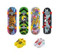 Hot wheels skate - multi-pack assortimento tony hawk, set con 4 fingerboard assemblate e 2 paia di scarpe da skate rimovibili e in stili diversi, 5+ anni, hgt84