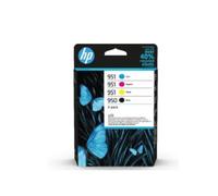 HP 950/951, Nero, Ciano, Giallo e Magenta, 6ZC65AE, Confezione da 4 Cartucce Originali, Compatibili con Stampanti OfficeJet serie 8100, 8600, 251dw e 276dw