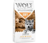 Multipack risparmio! 2 x 12 kg Wolf of Wilderness Adult Soft Crocchette semi-umide per cani - Junior "Wide Acres" - Pollo
