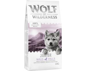 Multipack risparmio! 2 x 12 kg Wolf of Wilderness Crocchette senza cereali per cane - Little Junior - Wild Hills