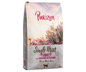 Multipack risparmio! 2 x 6,5 kg Purizon Crocchette senza cereali per gatti - Single Meat Tacchino con Fiori di erica