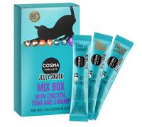 Multipack risparmio! 24 x 14 g Cosma Jelly Snack per gatti - Mix 2: 9x Tonno & Gamberetti, 9x Tonno & Pollo, 6x Pollo & Fegato