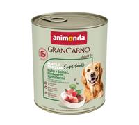 Multipack risparmio! animonda GranCarno Adult Single Protein Superfoods 24 x 800 g - Pollo + Spinaci, Lamponi, Semi di zucca