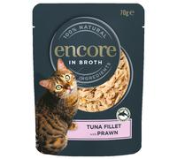 Multipack risparmio! Encore in brodo buste 48 x 70 g Umido per gatti - Tonno con Gamberetti