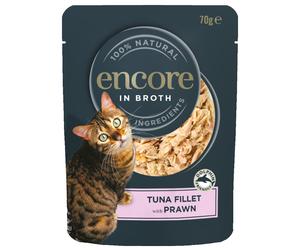 Multipack risparmio! Encore in brodo buste 48 x 70 g Umido per gatti - Tonno con Gamberetti