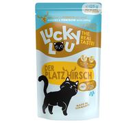 Multipack risparmio! Lucky Lou Adult Buste 48 x 125 g umido gatto - Pollame e Cervo