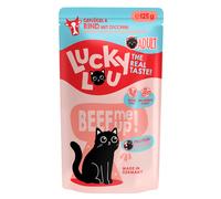 Multipack risparmio! Lucky Lou Adult Buste 48 x 125 g umido gatto - Pollame e Manzo