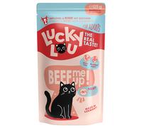 Multipack risparmio! Lucky Lou Adult Buste 48 x 125 g umido gatto - Pollame e Manzo