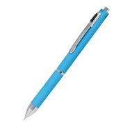 Multipen 4 in 1, penna a sfera e matita, in metallo, 3 ricariche per penna a sfera in blu, nero e rosso, 1 mina per portamine, inclusa gomma, colore blu