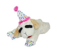 Multipet Lamb Chop - Giocattolo per cani con cappello di compleanno, 26,7 cm, colore: rosa