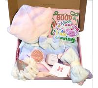 multipieyo Empower - Set doccia per ragazze adolescenti, set da bagno/spa di lusso con asciugamano per corpo e capelli, fascia, adesivi statici di affermazione, candela profumata e altro ancora, per