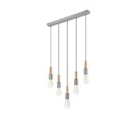 Multipla Pendelleuchte Chania Argento Metallo Legno Pranzo Lampada Soggiorno