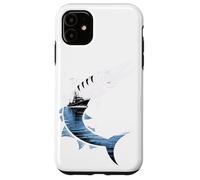 Multiple Exposure Art Grande Barracuda Pesca Pescatore Custodia per iPhone 11