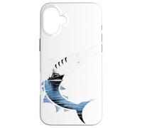 Multiple Exposure Art Grande Barracuda Pesca Pescatore Custodia per iPhone 16 Plus