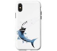 Multiple Exposure Art Grande Barracuda Pesca Pescatore Custodia per iPhone X/XS