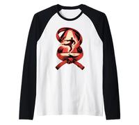 Multiple Exposure Cintura Judo Karate Taekwondo Jiu Jitsu Maglia con Maniche Raglan