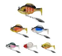 Multiple Pre-Rigged Jig Head Soft FishingLures,3D Fishing Lures with Metal Propeller Spinner Blades,for Freshwater Saltwater,Fishing Lures for Bass Trout Walleye Crappie (14g*6-B)