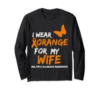 Multiple Sclerosis Awareness I Wear Orange for My Wife Maglia a Manica