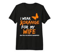 Multiple Sclerosis Awareness I Wear Orange for My Wife Maglietta Premium