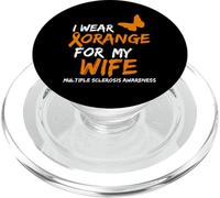 Multiple Sclerosis Awareness I WEAR ORANGE FOR MY WIFE PopSockets PopGrip per MagSafe