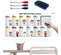 Multiplication Chart, Dry Erase Workbook, Colored Math Table Sheet, 80x40cm, Interactive Learning Tool, for Home Study, Classroom Activities, School Practice, Travel Outing Use