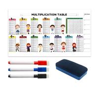 Multiplication Chart, Dry Erase Workbook, Colored Math Table Sheet, 80x40cm, Interactive Learning Tool, for Home Study, Classroom Activities, School Practice, Travel Outing Use