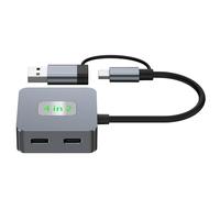 Multiport USB C Hub Adapter 2 USB3.0 + 2 porte di tipo C per computer portatili dispositivi mobili ricarica e dati