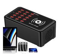 Multiport USB Charging Stations, Headphones Charging Hub, Wireless 100W Smart Chargers, 15-Port Portable Charger Station, Ideal for Home, Laptop, Phone, Tablet, 14.8x7.8x5.8cm