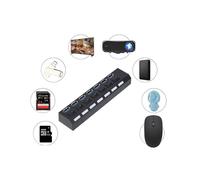 MultiPorts USB HUB 3.0 7Ports Portable SuperSpeed 5Gbps Multiple USB Port Expander with Switches PowerAdapter for PC(US)