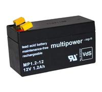 Multipower batteria al piombo mp1.2 - 12 12,0 Volt 1.200 mAh con connettori da 4,8 mm