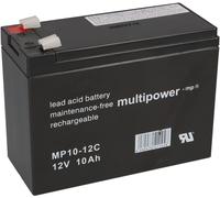 Multipower Batteria Al Piombo MP10-12C Pb 12V 10Ah Compatibile REC10-12,