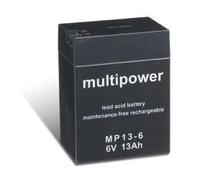 MultiPower Batteria al piombo MP13-6 (6 V/13 Ah), non necessita di manutenzione