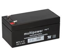 Multipower Batteria Al Piombo MP3.4-12 12 V 3,4 Ah VdS Faston 4,8 LC-R123R4PG