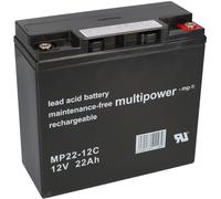 Multipower Batteria Piombo MP22-12C Pb 12V 22Ah Cicli, M6 Filettatura Interna