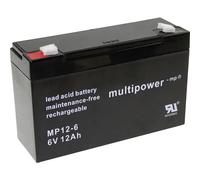 multipower MP12-6 PB-6-12-6,35 Batteria al piombo 6 V 12 Ah Piombo-AGM (L x A