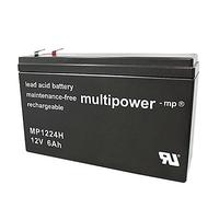 Multipower MP1224H - Batteria al piombo ad alta corrente con attacco Faston da 6,3 mm