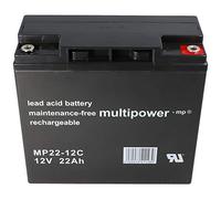 Multipower MP22-12C - Batteria al piombo con sistema a incastro, attacco a vite M6