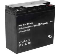 multipower MP22-12C PB-12-22-M5 Batteria al piombo 12 V 22 Ah Piombo-AGM (L x