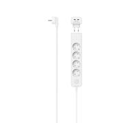 Multipr., 5 prese, av. adatta. Doppia USB, 17 W, interrupt., 1,4 m, blc