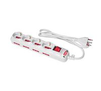 MULTIPRESA 12 CIABATTA PRESA SCHUKO 4 POSTI + 8 BIPASSO INTERRUTTORE VALEX BIANC