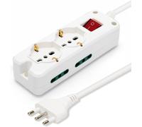 Multipresa - 2 Prese Polivalenti (Schuko + 10/16A) + 4 Prese Bivalenti (10/16A)