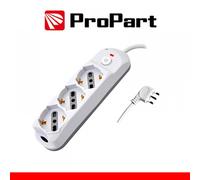 Multipresa 3 Posti Bipasso/Schuko con Spina 16A e Interruttore