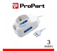Multipresa 3 Posti Bipasso/Shuko con Spina 16A Adattatore Sicuro