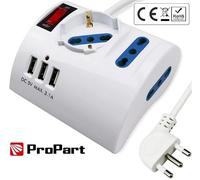 Multipresa 3 prese da tavolo bipasso + bip/schuko + USB sp16A +int
