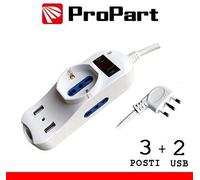 Propart Multipresa 3pos Bipasso + Bipasso/schuko + Usb Spina16a +int B_0013_PEM2