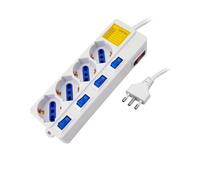 MULTIPRESA 4 POSTI BIPASSO CON INTERRUTTORE INDIVIDUALE SPINA PEM203058-W