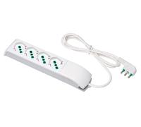 Multipresa 4 prese bipasso Schuko bianca IP20 cavo 1,5m Fanton FIDO 410110